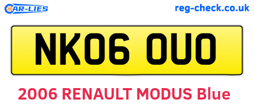NK06OUO are the vehicle registration plates.