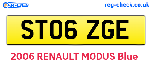 ST06ZGE are the vehicle registration plates.