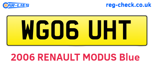 WG06UHT are the vehicle registration plates.
