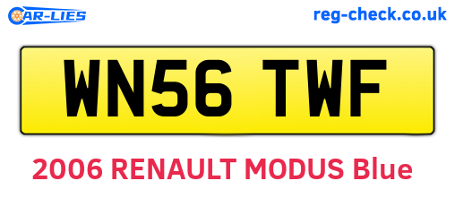 WN56TWF are the vehicle registration plates.