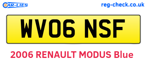 WV06NSF are the vehicle registration plates.