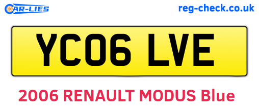 YC06LVE are the vehicle registration plates.
