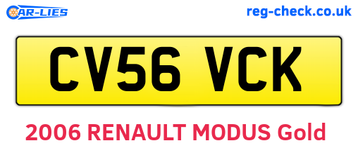 CV56VCK are the vehicle registration plates.