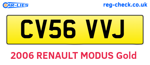 CV56VVJ are the vehicle registration plates.