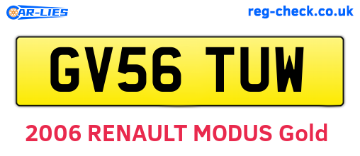 GV56TUW are the vehicle registration plates.