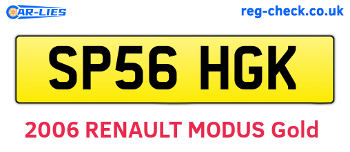SP56HGK are the vehicle registration plates.