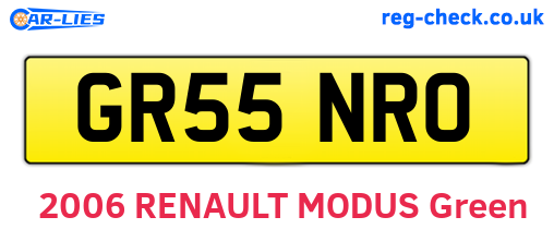 GR55NRO are the vehicle registration plates.