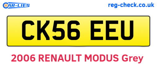 CK56EEU are the vehicle registration plates.