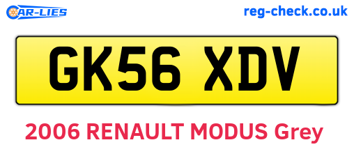 GK56XDV are the vehicle registration plates.