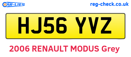 HJ56YVZ are the vehicle registration plates.