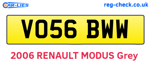 VO56BWW are the vehicle registration plates.