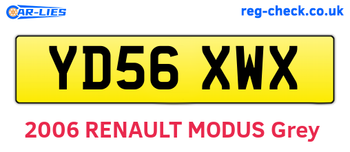 YD56XWX are the vehicle registration plates.
