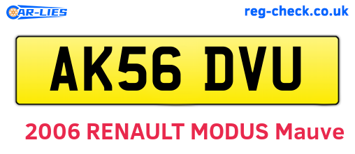 AK56DVU are the vehicle registration plates.