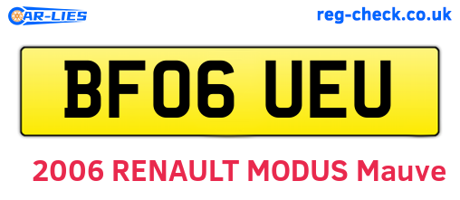 BF06UEU are the vehicle registration plates.