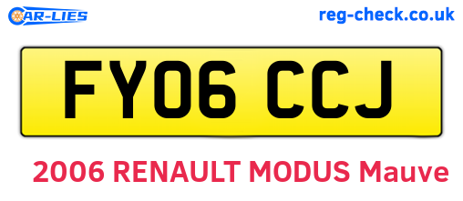 FY06CCJ are the vehicle registration plates.