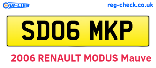 SD06MKP are the vehicle registration plates.