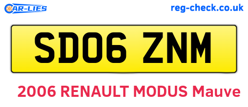 SD06ZNM are the vehicle registration plates.