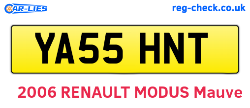 YA55HNT are the vehicle registration plates.