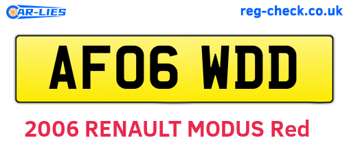 AF06WDD are the vehicle registration plates.