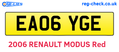 EA06YGE are the vehicle registration plates.