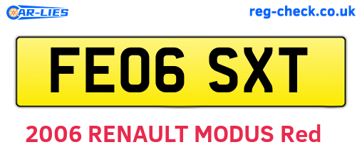 FE06SXT are the vehicle registration plates.