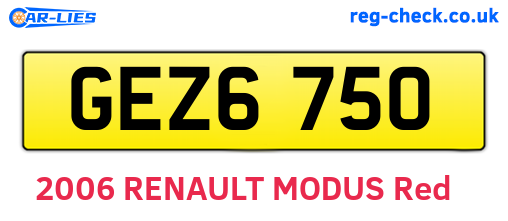 GEZ6750 are the vehicle registration plates.