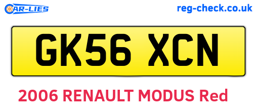 GK56XCN are the vehicle registration plates.