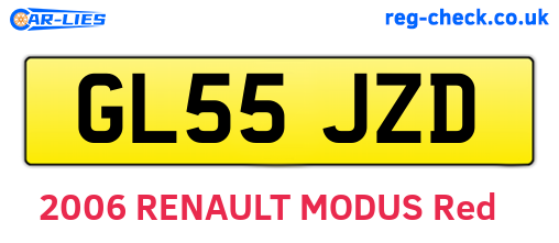 GL55JZD are the vehicle registration plates.