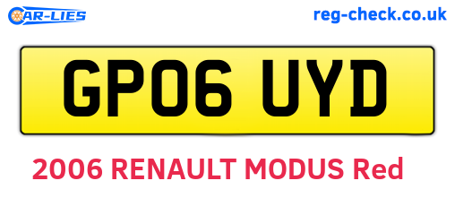 GP06UYD are the vehicle registration plates.