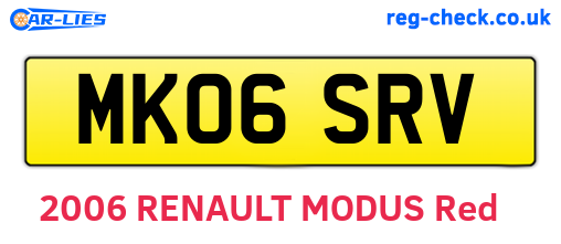 MK06SRV are the vehicle registration plates.