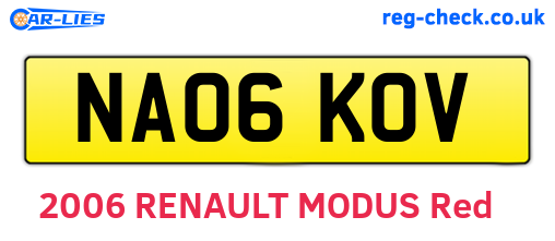 NA06KOV are the vehicle registration plates.