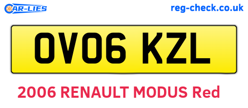 OV06KZL are the vehicle registration plates.
