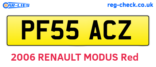 PF55ACZ are the vehicle registration plates.