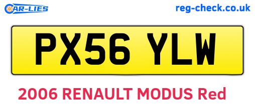 PX56YLW are the vehicle registration plates.