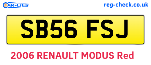 SB56FSJ are the vehicle registration plates.