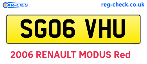 SG06VHU are the vehicle registration plates.