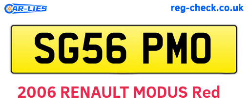 SG56PMO are the vehicle registration plates.