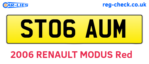 ST06AUM are the vehicle registration plates.