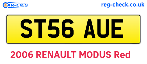 ST56AUE are the vehicle registration plates.