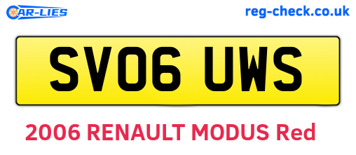 SV06UWS are the vehicle registration plates.