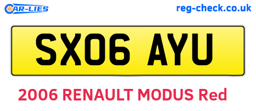 SX06AYU are the vehicle registration plates.