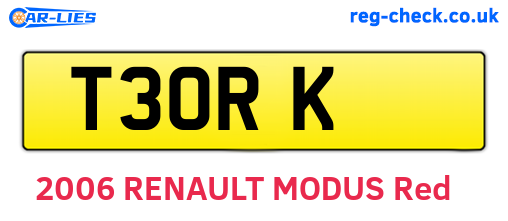 T3ORK are the vehicle registration plates.