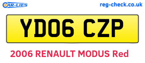 YD06CZP are the vehicle registration plates.