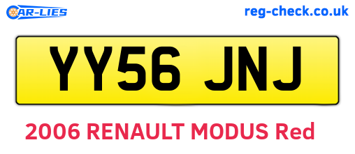 YY56JNJ are the vehicle registration plates.