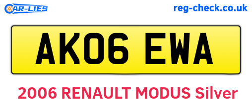 AK06EWA are the vehicle registration plates.