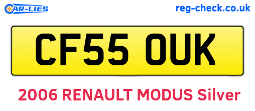 CF55OUK are the vehicle registration plates.