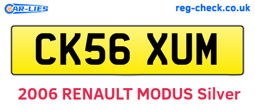 CK56XUM are the vehicle registration plates.