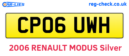 CP06UWH are the vehicle registration plates.
