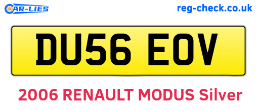 DU56EOV are the vehicle registration plates.