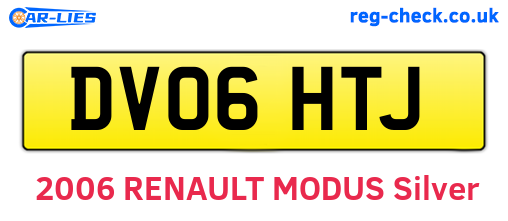 DV06HTJ are the vehicle registration plates.